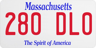 MA license plate 280DL0