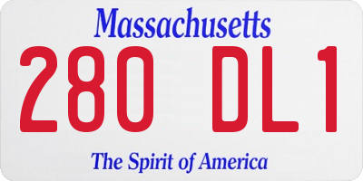 MA license plate 280DL1