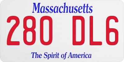 MA license plate 280DL6