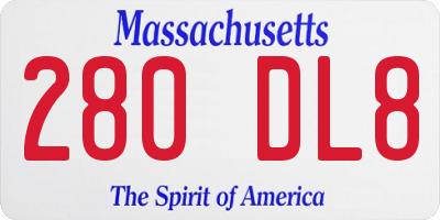 MA license plate 280DL8