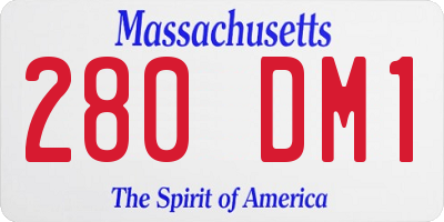 MA license plate 280DM1