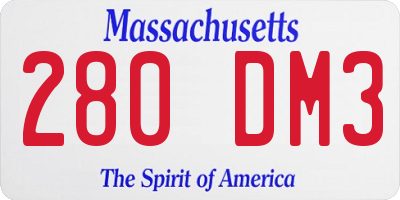 MA license plate 280DM3