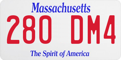 MA license plate 280DM4
