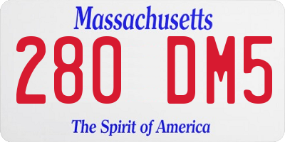 MA license plate 280DM5