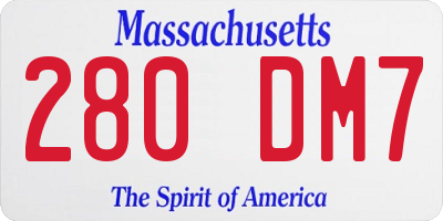MA license plate 280DM7