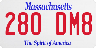 MA license plate 280DM8