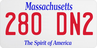 MA license plate 280DN2