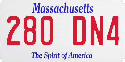 MA license plate 280DN4