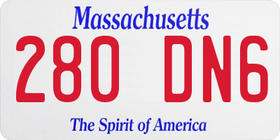 MA license plate 280DN6