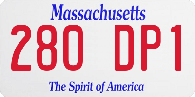 MA license plate 280DP1