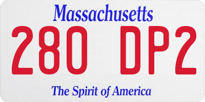 MA license plate 280DP2