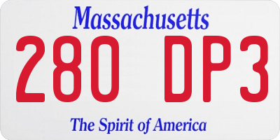 MA license plate 280DP3
