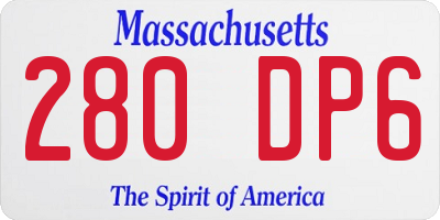 MA license plate 280DP6
