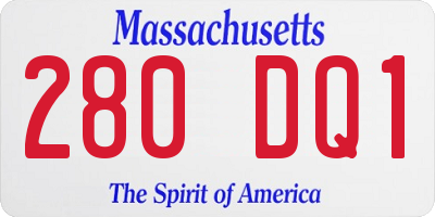 MA license plate 280DQ1