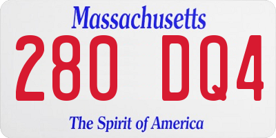 MA license plate 280DQ4