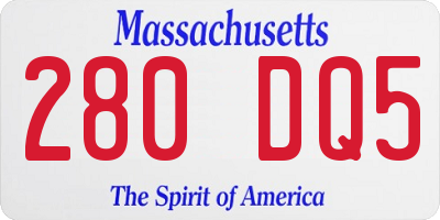 MA license plate 280DQ5