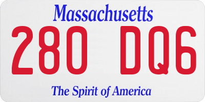 MA license plate 280DQ6