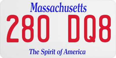 MA license plate 280DQ8