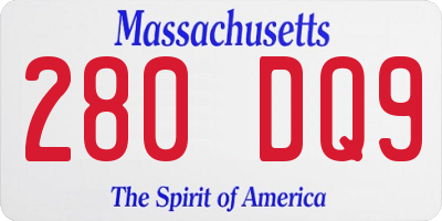 MA license plate 280DQ9