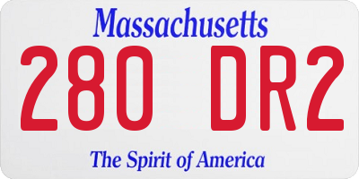 MA license plate 280DR2