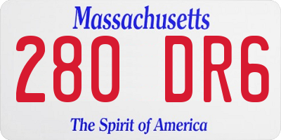 MA license plate 280DR6