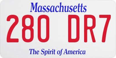 MA license plate 280DR7