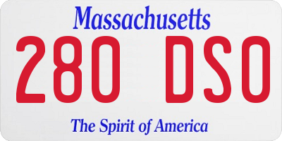MA license plate 280DS0