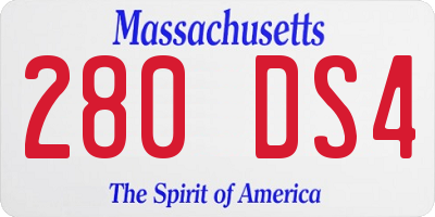 MA license plate 280DS4