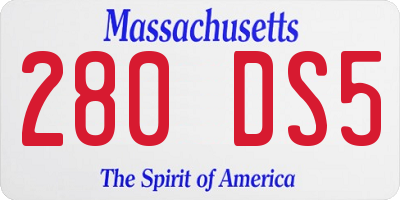 MA license plate 280DS5