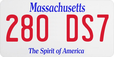 MA license plate 280DS7