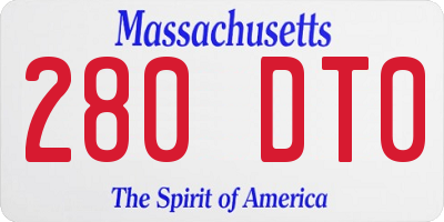 MA license plate 280DT0