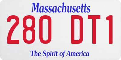 MA license plate 280DT1