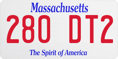 MA license plate 280DT2