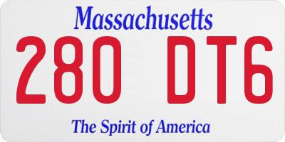 MA license plate 280DT6