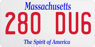 MA license plate 280DU6