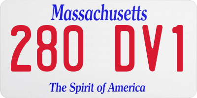 MA license plate 280DV1