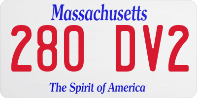MA license plate 280DV2