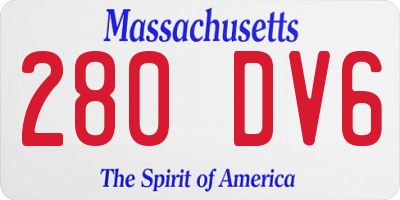 MA license plate 280DV6