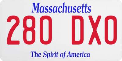 MA license plate 280DX0
