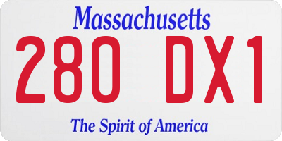 MA license plate 280DX1