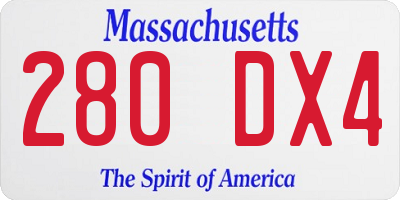 MA license plate 280DX4