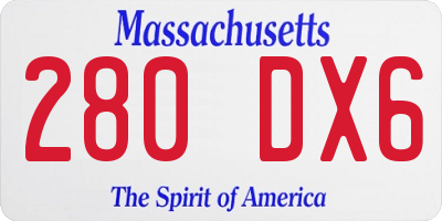 MA license plate 280DX6