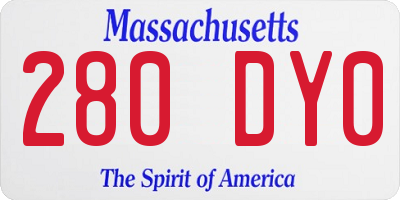MA license plate 280DY0