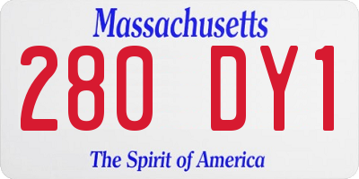 MA license plate 280DY1