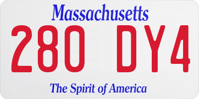 MA license plate 280DY4