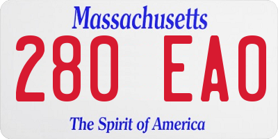 MA license plate 280EA0