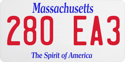 MA license plate 280EA3
