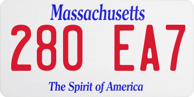 MA license plate 280EA7