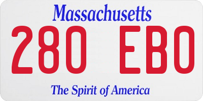 MA license plate 280EB0