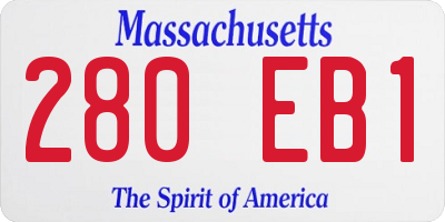 MA license plate 280EB1